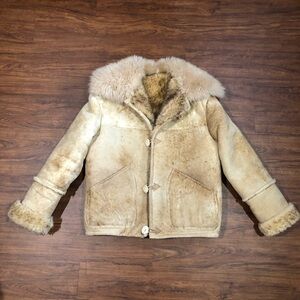 Overland Sheepskin Vintage Rancher Jacket with Curly Shearling Lining and Trim